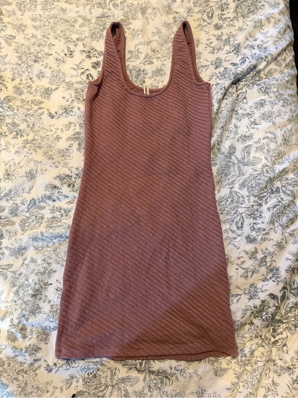 Free People Mauve Ribbed Tank Mini Dress